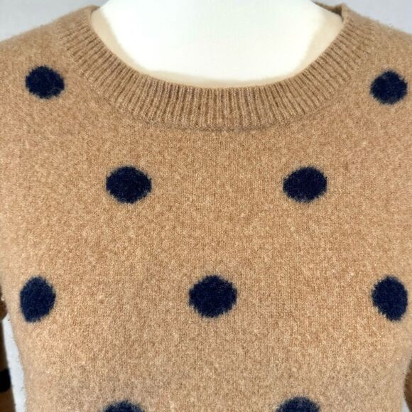 Madewell 100% merino wool mocha tan and ivory crewneck sweater size medium - Picture 5 of 7